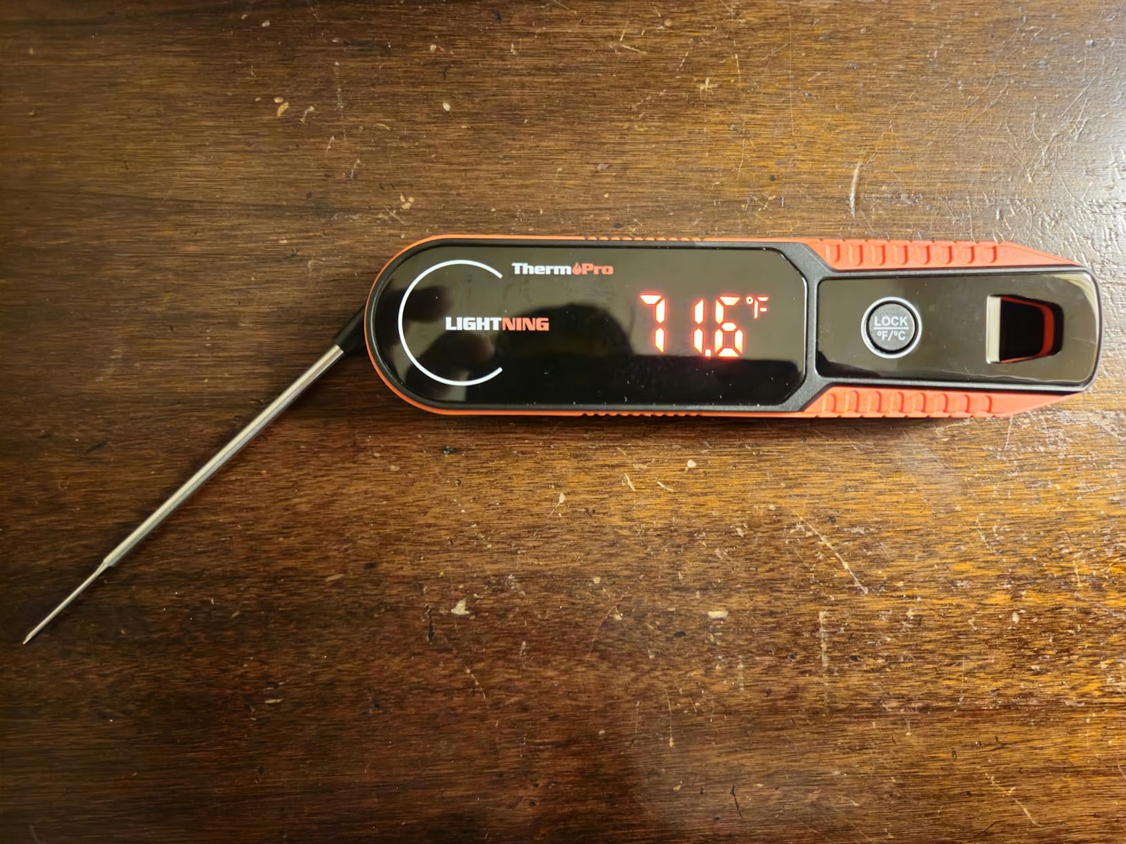 TempPro Lightning 1 Sec Instant Read Meat Thermometer, Kitchen Food Thermometer with 180 Degree Rotating Display, IP67 Waterproof Cooking Thermometers for Deep Fry Smoker Grill BBQ (Previously ThermoPro) customer photo 2