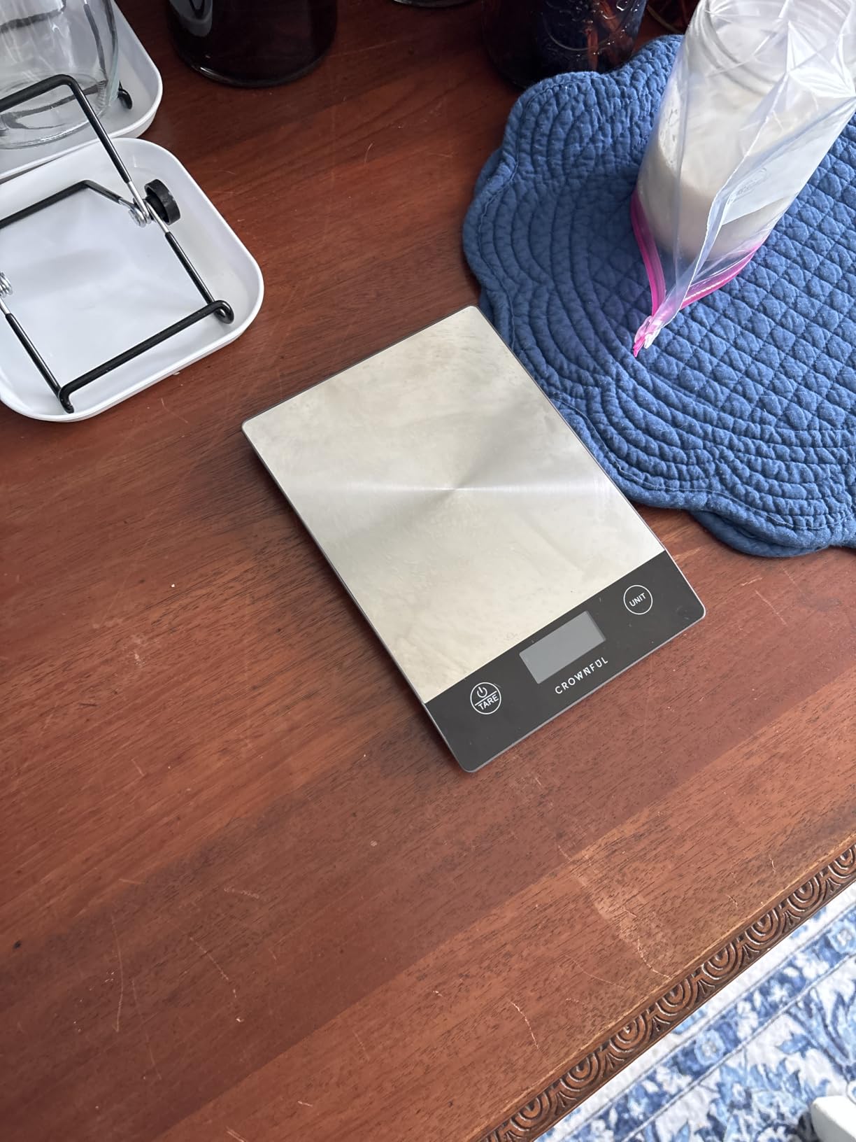 CROWNFUL Food Scale, 33lb Rechargeable 304 Stainless Steel Digital Kitchen Scale Weight Grams and Ounces with LCD Display and Type-C Charging for Meal Prep, Baking and Cooking customer photo 1