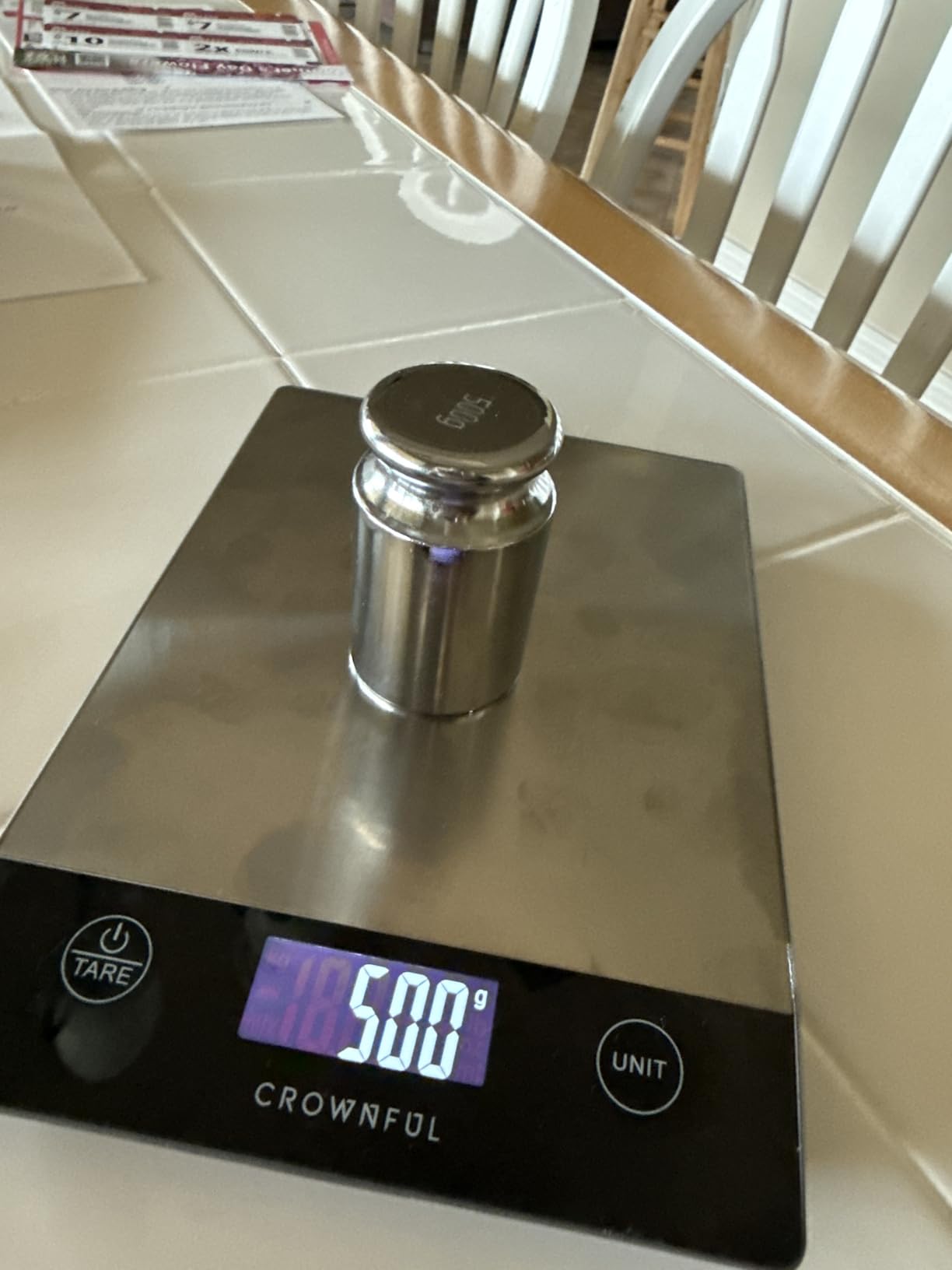 CROWNFUL Food Scale, 33lb Rechargeable 304 Stainless Steel Digital Kitchen Scale Weight Grams and Ounces with LCD Display and Type-C Charging for Meal Prep, Baking and Cooking customer photo 2