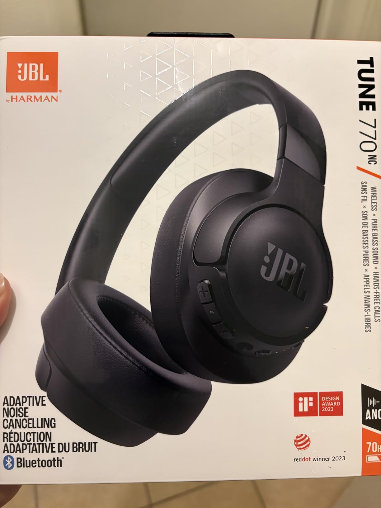 JBL Tune 770NC - Adaptive Noise Cancelling with Smart Ambient Wireless Over-Ear Headphones, Bluetooth 5.3, Up to 70H Battery Life with Speed Charge, Lightweight, Comfortable & Foldable Design (Blue) customer photo 2