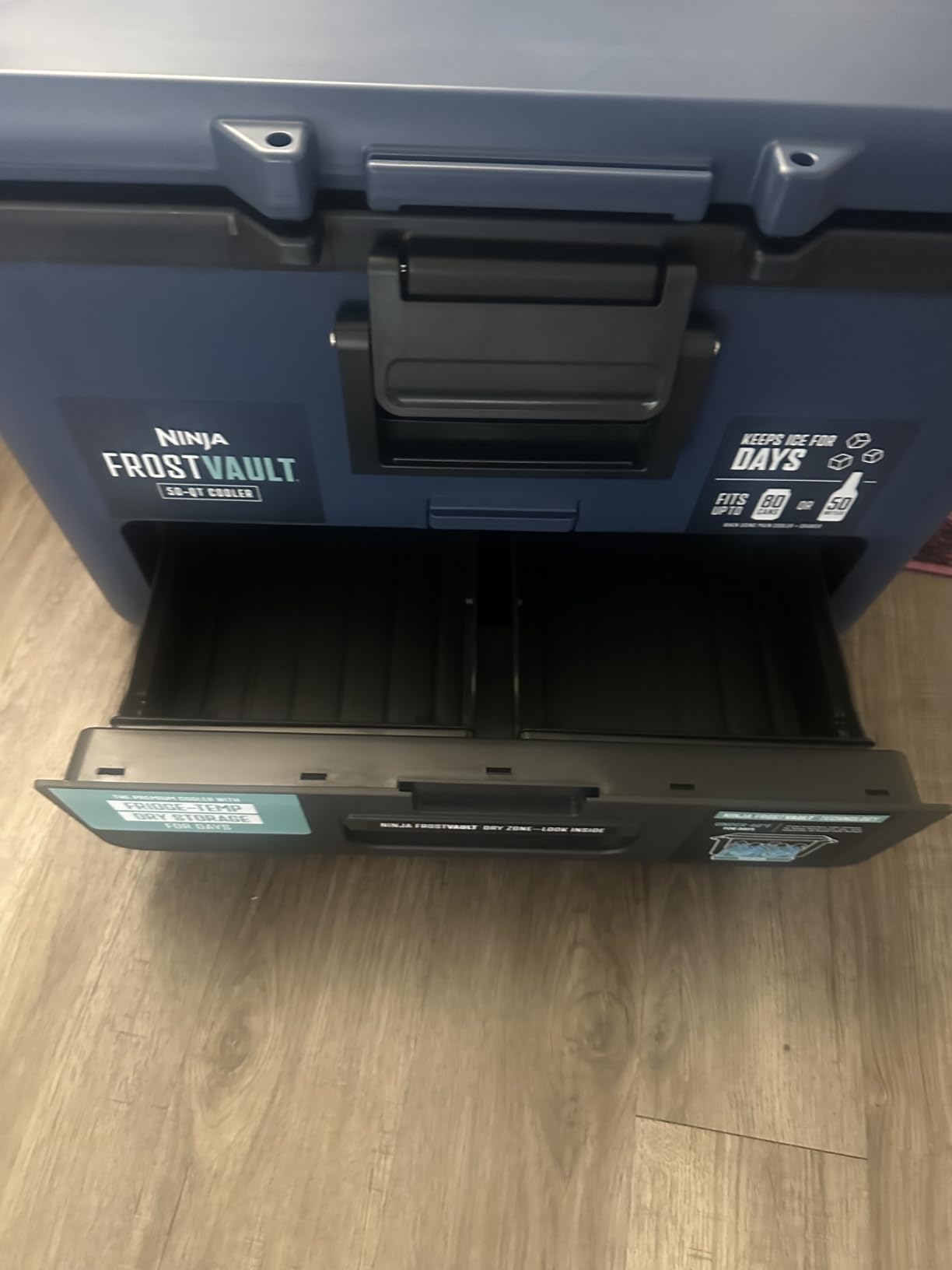 Ninja FB131BL FrostVault 30qt Hard Cooler with Dry Zone, Integrated Fridge-Temp Dry Storage Drawer, Premium Heavy-Duty Insulated Cooler, Keeps Ice for Days, Lakeshore Blue customer photo 1