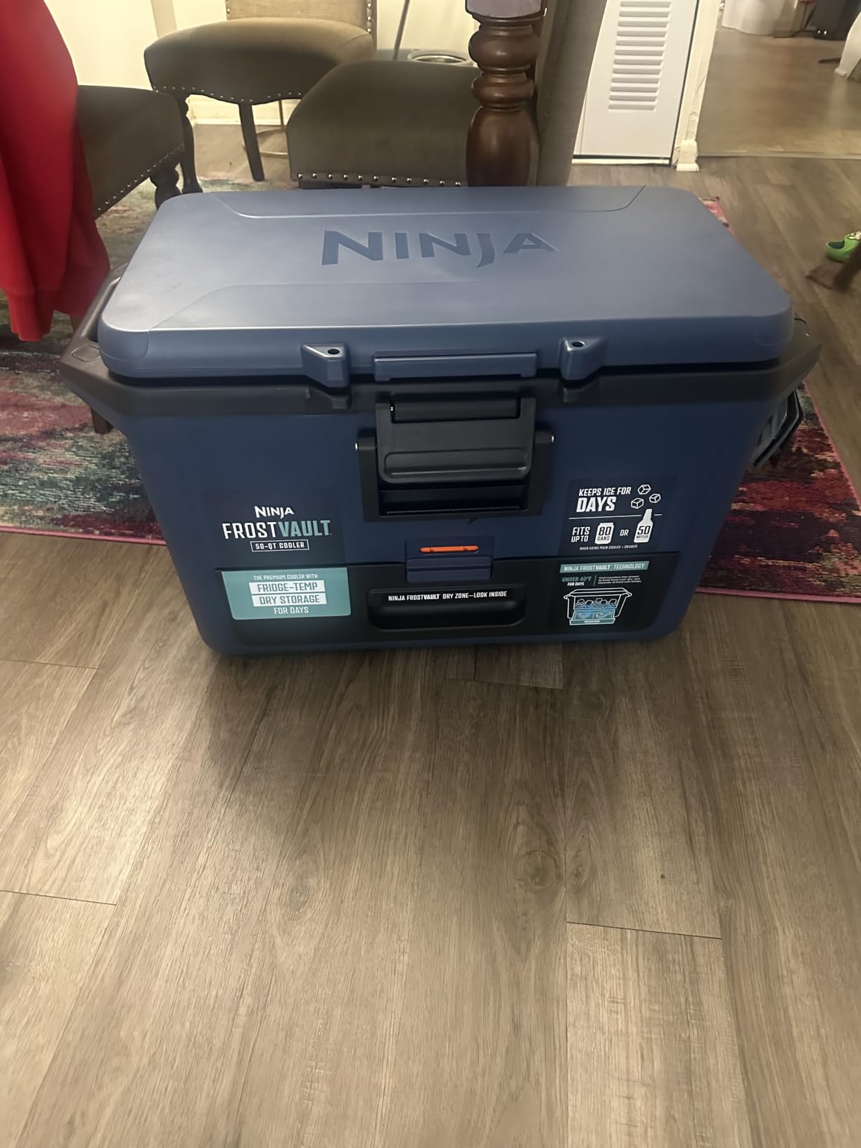 Ninja FB131BL FrostVault 30qt Hard Cooler with Dry Zone, Integrated Fridge-Temp Dry Storage Drawer, Premium Heavy-Duty Insulated Cooler, Keeps Ice for Days, Lakeshore Blue customer photo 2