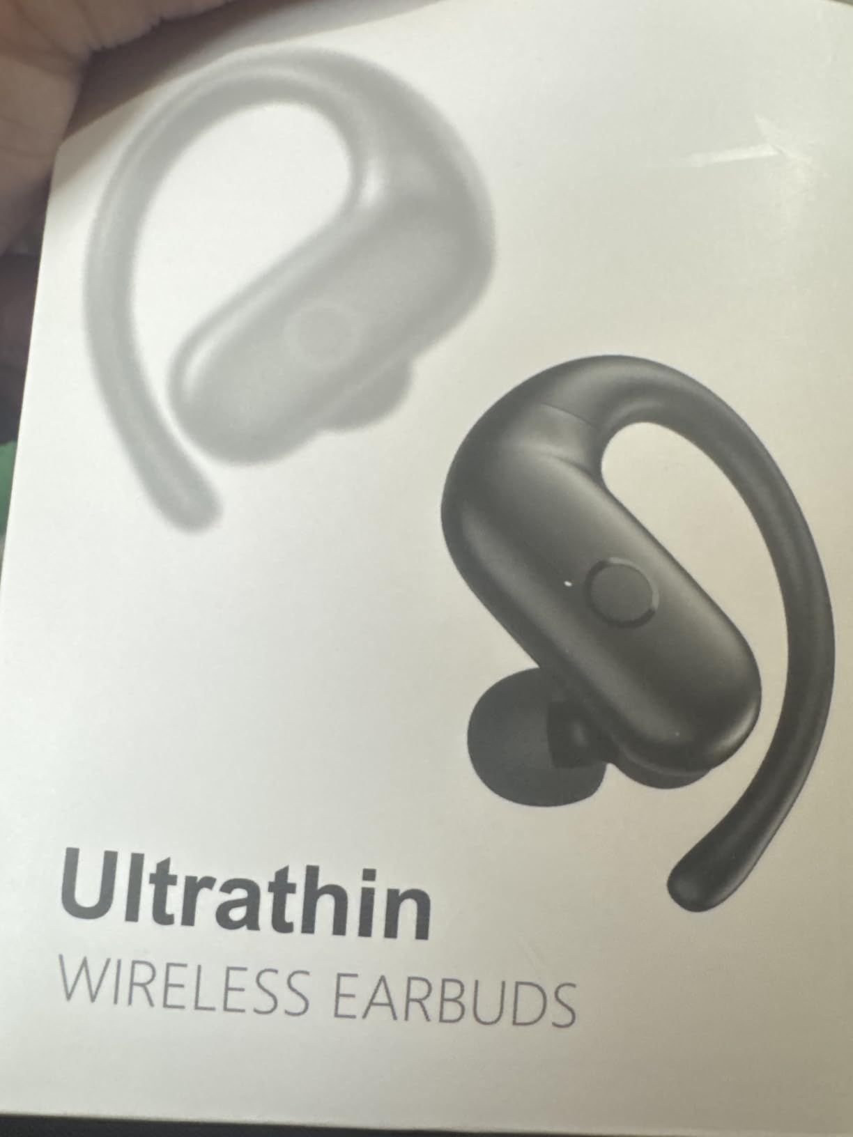 kurdene Wireless Earbuds Bluetooth Headphones Sport, Over Ear Buds with Deep Bass Sound, 60Hrs Playtime Earphones Redesigned Comfort Fit with Earhooks for Running, Meeting, Workout-Black customer photo 2