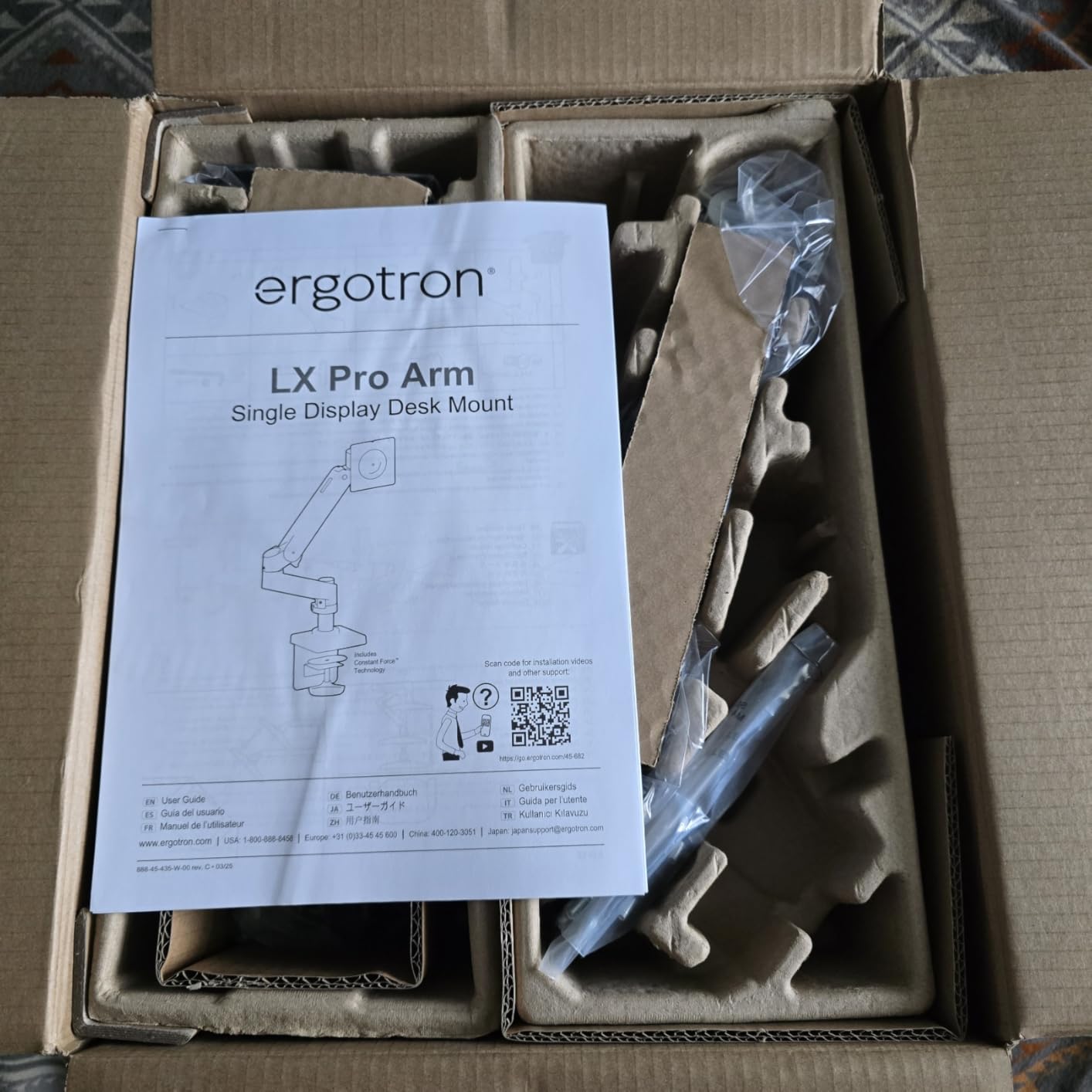 Ergotron - Upgraded LX Pro Premium Monitor Arm, Single Monitor Desk Mount - fits Flat Curved Ultrawide Computer Monitors up to 34 Inches, 4 to 22 lbs, VESA 75x75mm or 100x100mm - Matte Black customer photo 1