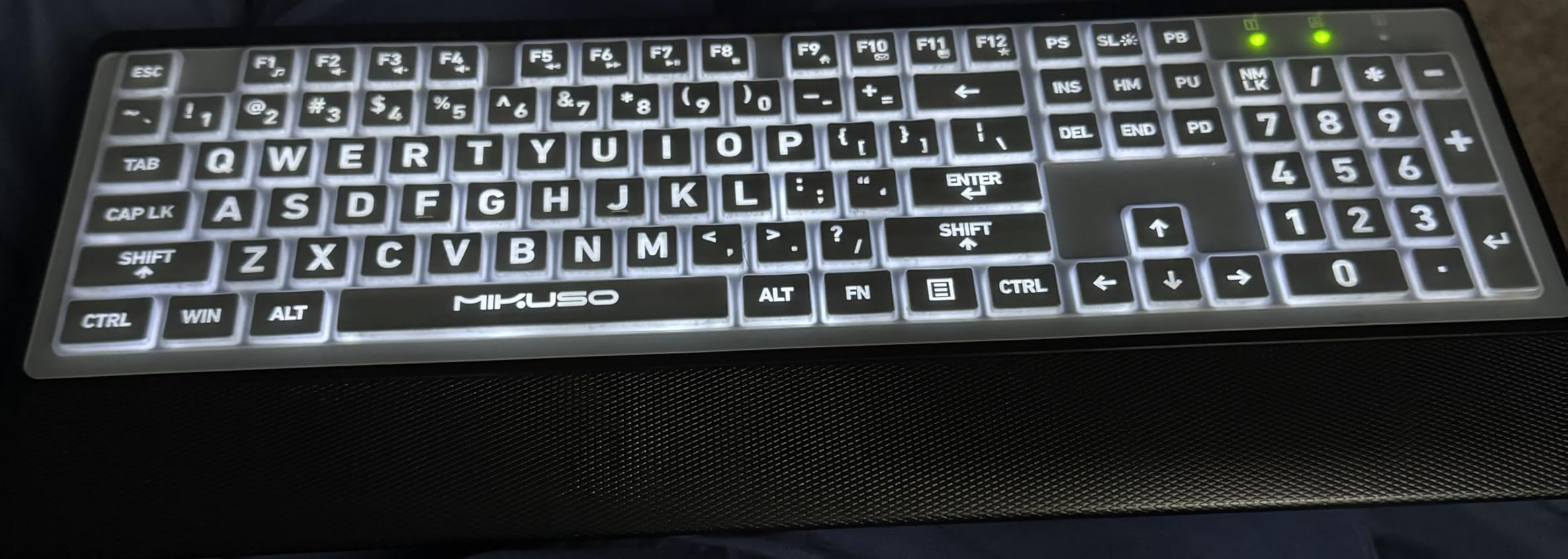Large Print Backlit Keyboard for Seniors,Visually Impaired-High Contrast Black Keys,White LED with Cover,Wired USB 104 Full Size-Easy to Read Big Letters for Macular Degeneration Low Vision (No Glare) customer photo 1
