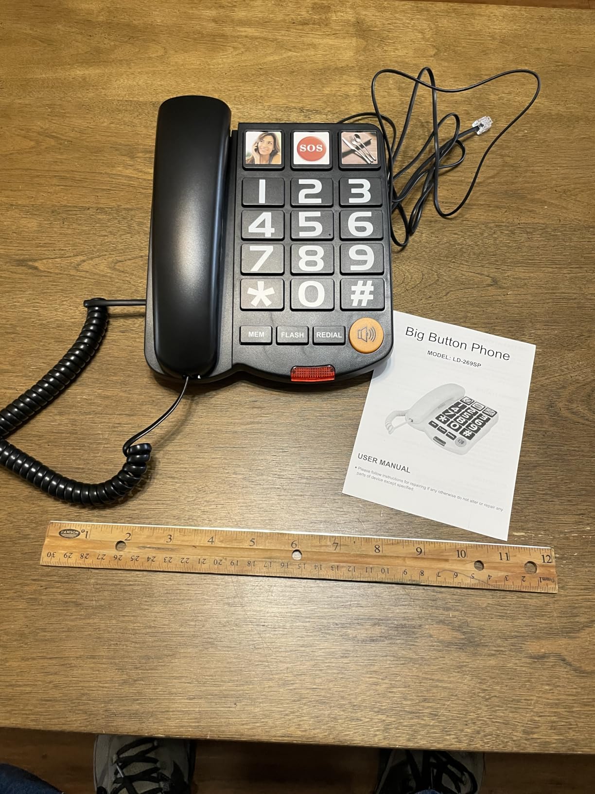 Amplified (110dB) Landline Phone for Seniors & Hearing Impaired - Hearing Aid Compatible, Large Button Corded Phone with 3 Photo Speed Dial, Speakerphone customer photo 1