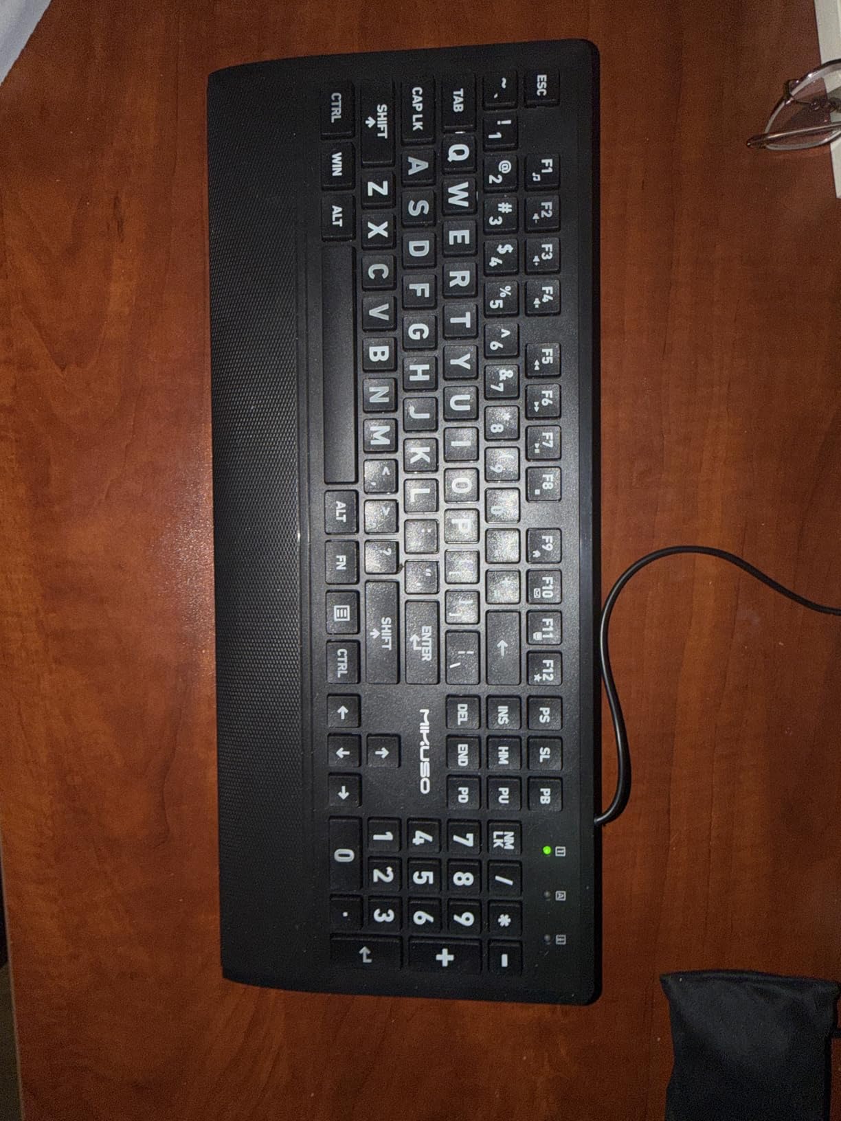 Large Print Computer Keyboard, High Contrast Big Letter Keyboard for Seniors Visually Impaired Low Vision, Laser Etched Non-Fade Keys, Wired USB Full Size with Wrist Rest for Windows customer photo 1