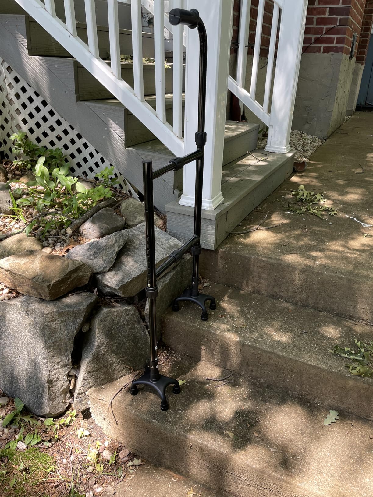 AMOVO Stair Assist Cane for Elderly - Adjustable Height & Width Stair Climbing Aid Devices & Stand Assist, 450lbs Support, Lightweight Portable Stair Helper Fits Indoor Outdoor customer photo 1