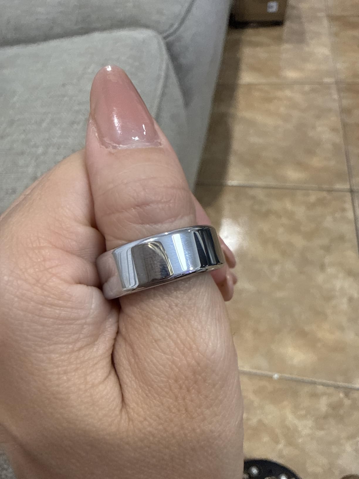 Smart Ring for Women Men, Fitness Tracker Ring with Free App No Subscription Fee, 7 Days Battery Life, Sleep Monitor, Heart Rate & Step Tracker, IP68 Waterproof, Android/iOS Compatible (Black, Size 8) customer photo 2