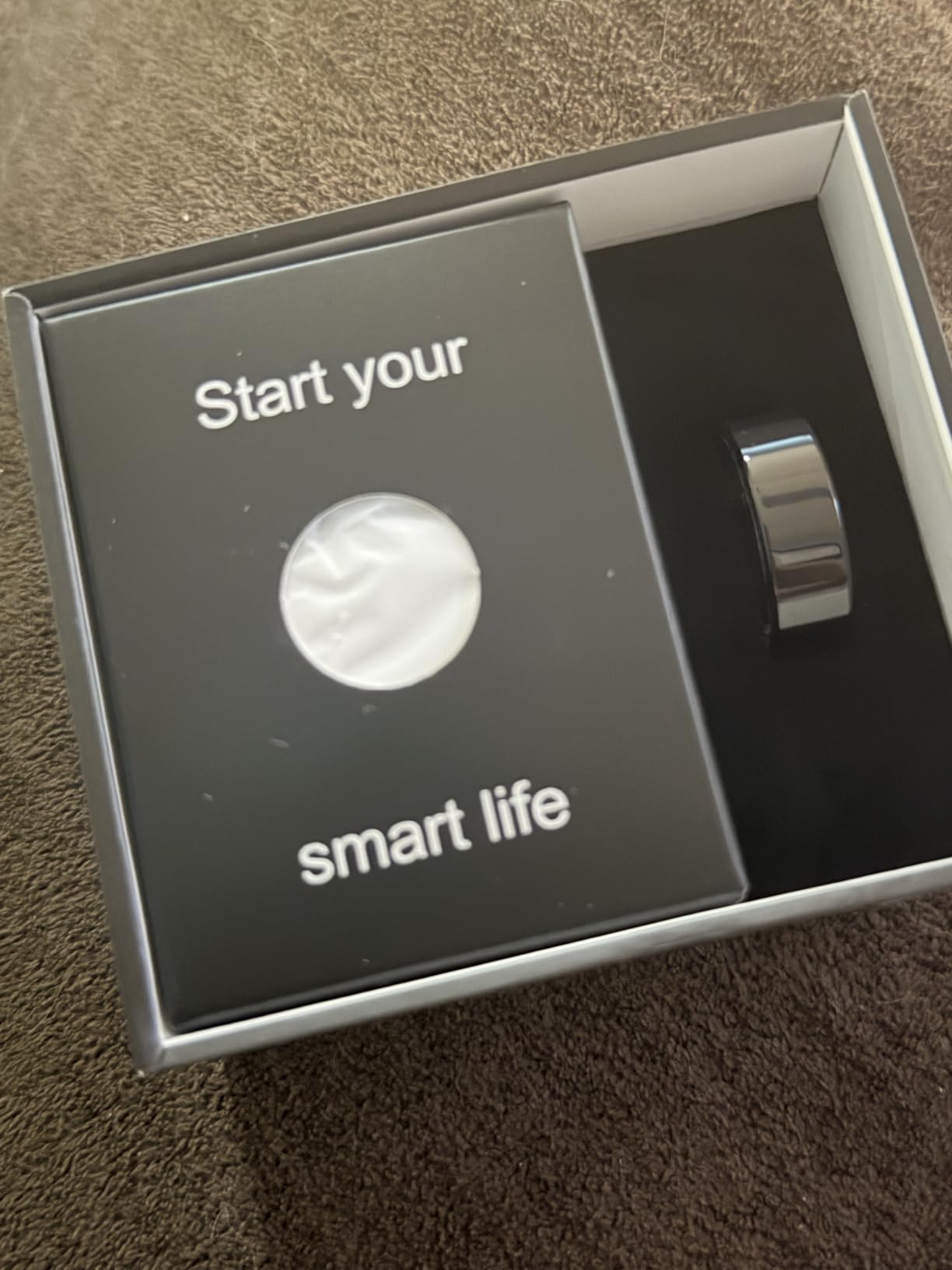 Smart Ring Health Tracker for Women & Men, Sleep Exercise Health Monitoring, Daily Tracking, iOS/Android Compatible, IP68 Waterproof, No Subscription Required, 5-Day Battery Life (Silver, Size 7) customer photo 1