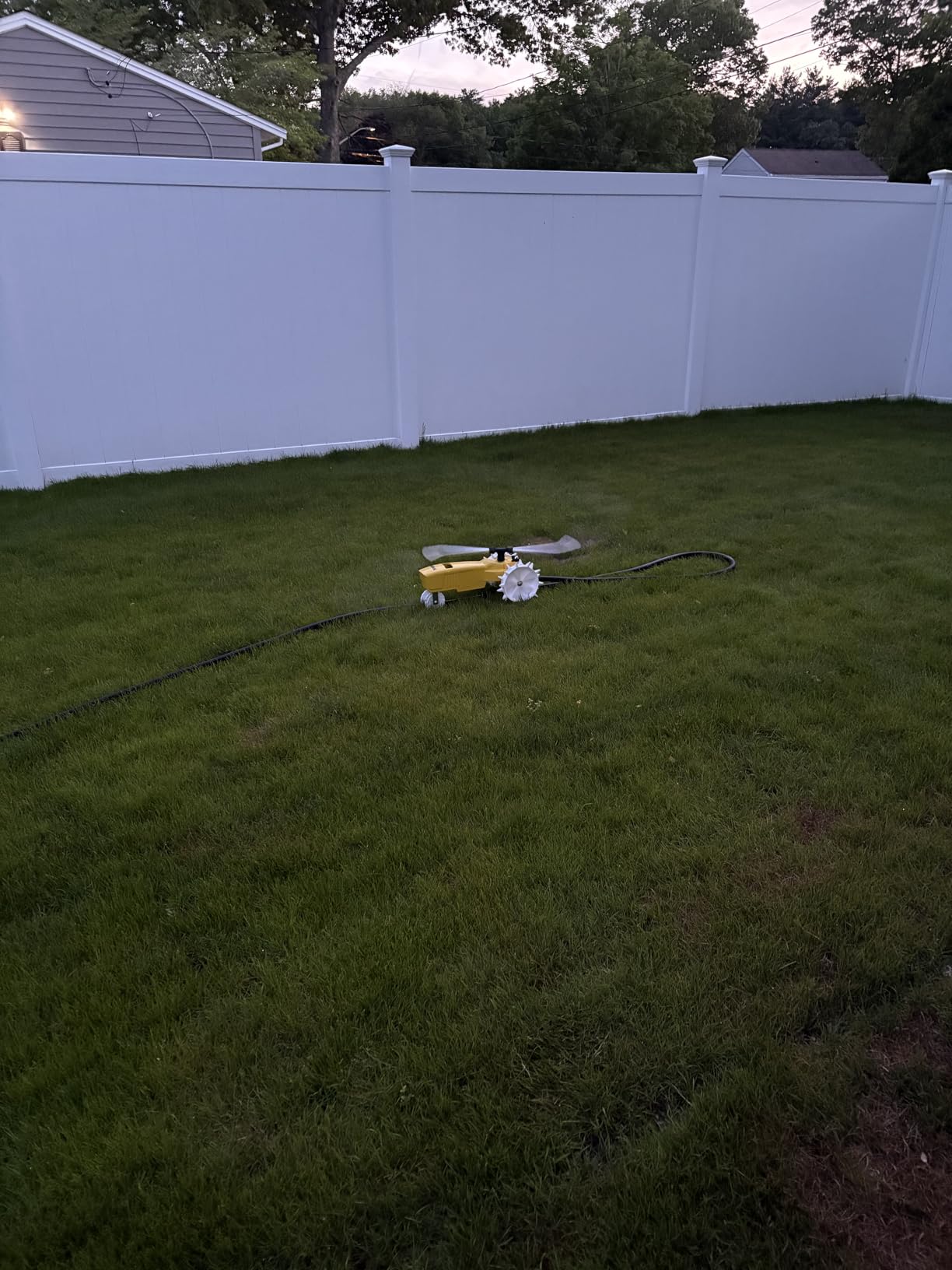 Rain Train 13,500 Square Feet Cast Iron Outdoor Lawn Traveling Water Sprinkler for Yard, and Garden, with Auto Shut Off, Yellow customer photo 1