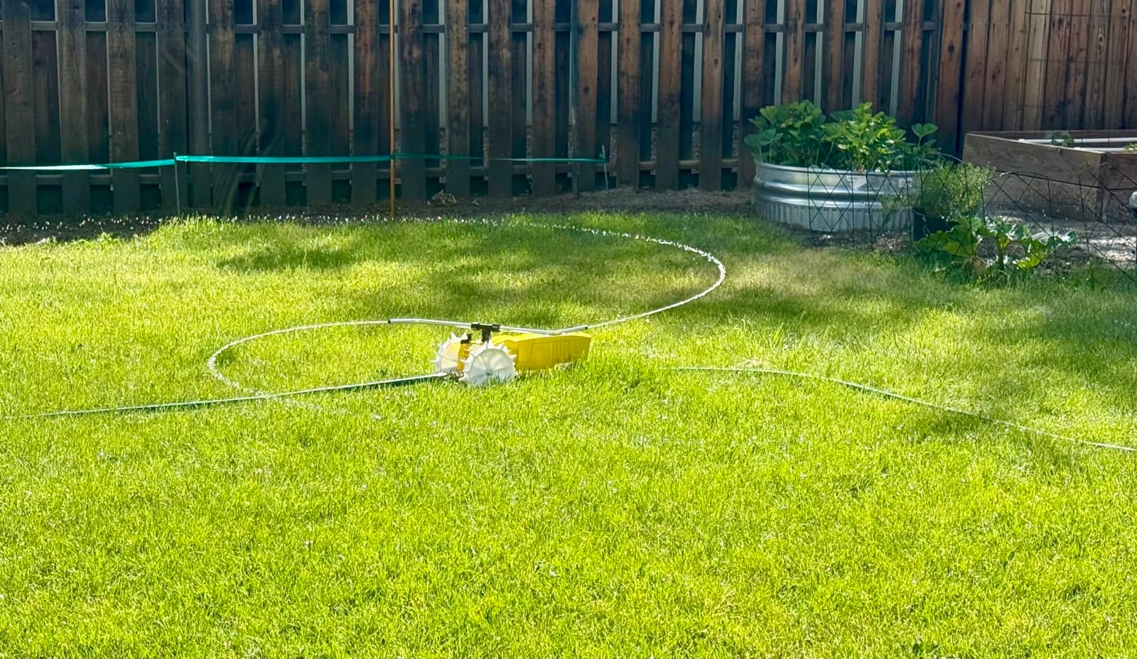 Rain Train 13,500 Square Feet Cast Iron Outdoor Lawn Traveling Water Sprinkler for Yard, and Garden, with Auto Shut Off, Yellow customer photo 2