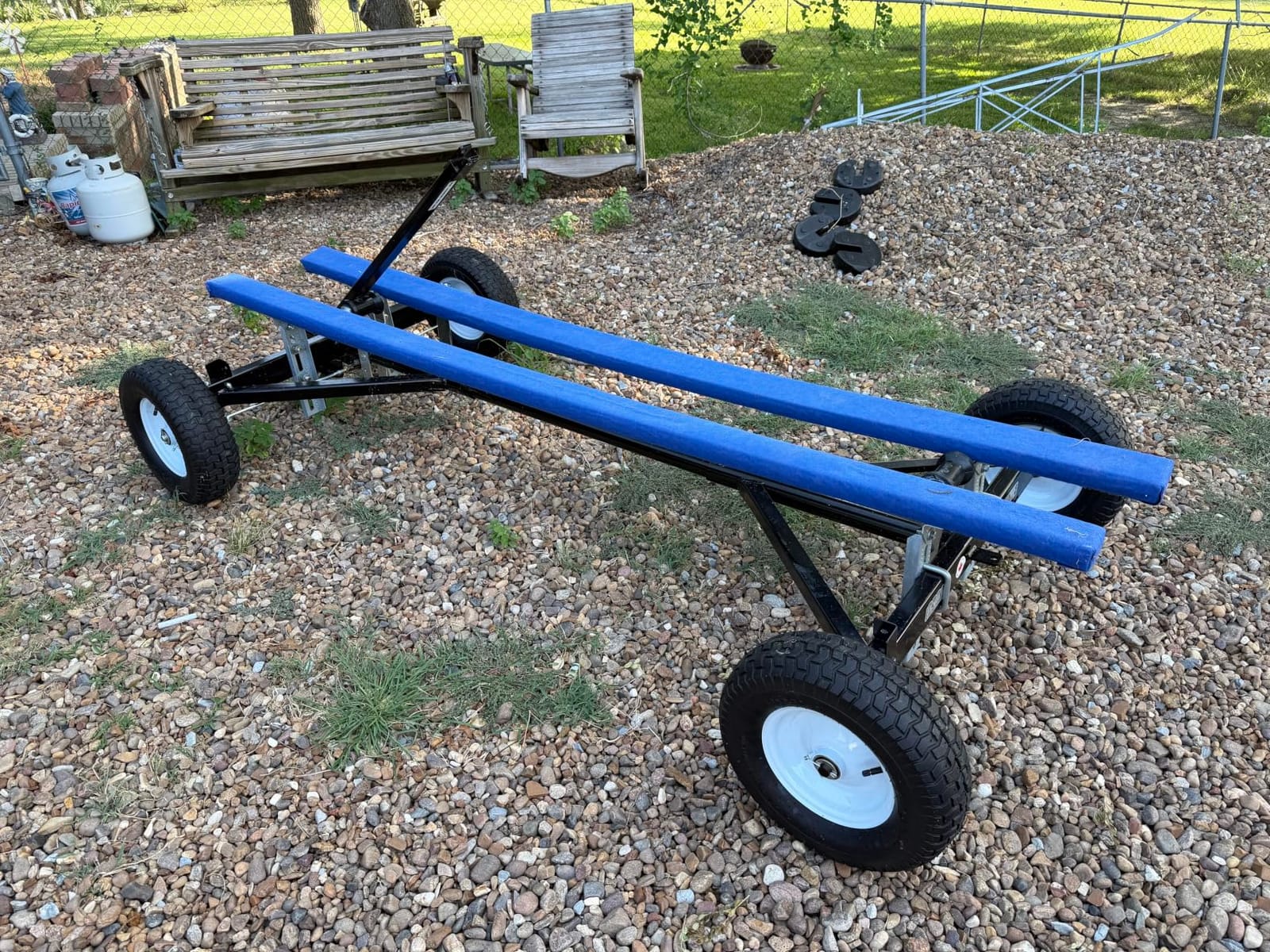FARM-TUFF ATV Utility Wagon Chassis, 2200lb Capacity, Heavy-Duty Alloy Steel Platform Trailer Frame, Adjustable 49-78 Inch Length, Pneumatic Tires & Hitch customer photo 2