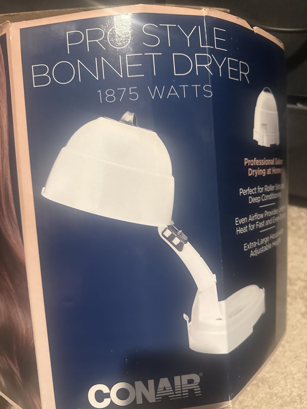 Conair Bonnet Hair Dryer with Carrying Handle, Adjustable Height, 1875W customer photo 2