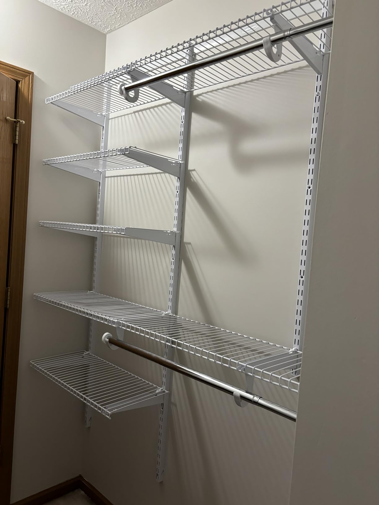 Rubbermaid Configurations Deluxe Custom Closet Kit 4-8 Ft. Adjustable Metal Wire Shelving Titanium Finish Expandable Organization System customer photo 2