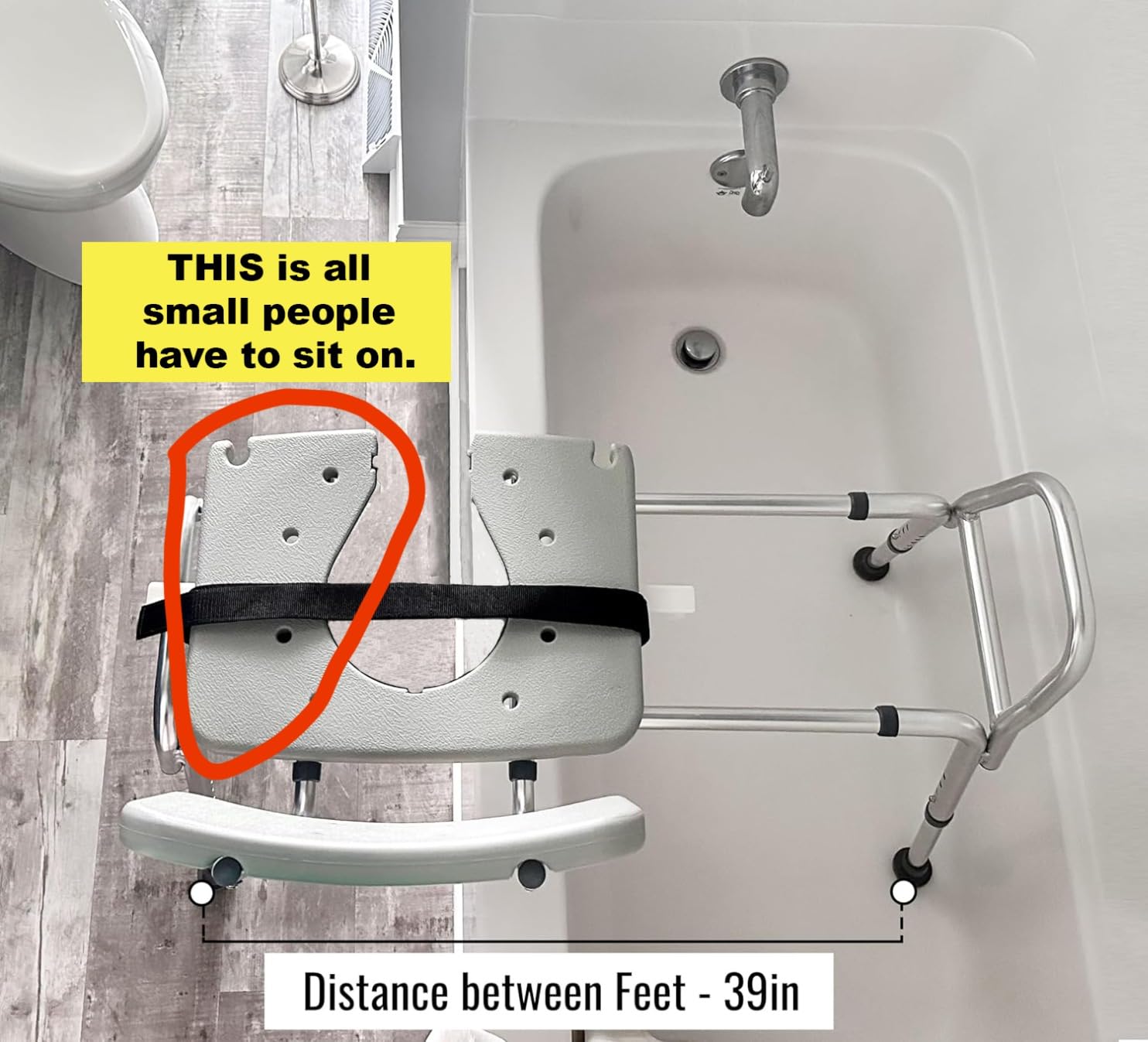 DMI Tub Transfer Bench and Shower Chair with Non Slip Aluminum Body, FSA Eligible, Adjustable Seat Height and Cut Out Access, Holds Weight up to 400 Lbs, Bath and Shower Safety, Transfer Bench customer photo 2