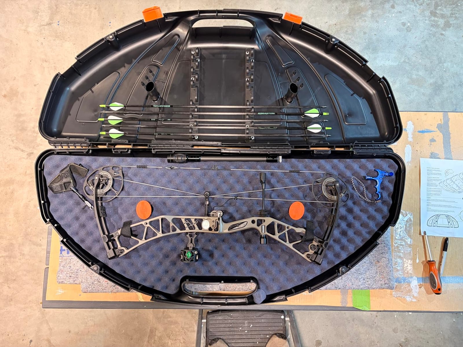 Flambeau Outdoors Safe Shot Bow Case, Compound Bow, 12 Arrow Rack, Foam | Hard case for a compound bow with sight. Convoluted foam, hook and loop straps, 12-arrow rack, broadhead sockets customer photo 2
