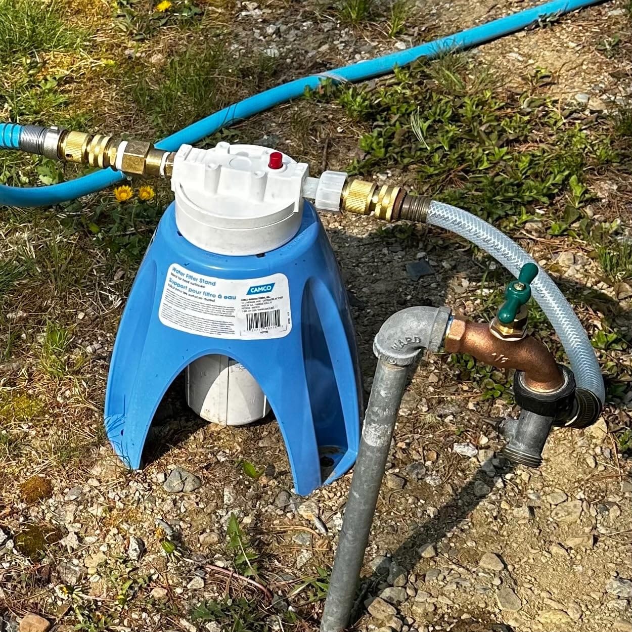 Culligan RVF-10 External RV Water Filter System - Hose Connector Kit, D-15 Replacement Cartridge Included - Reduces Chlorine Taste & Odor for Cleaner RV Water, 250 Gal | Granular activated carbon reduces chlorine taste and odor, 1 ft hose connector kit included, about 3 months of use customer photo 2