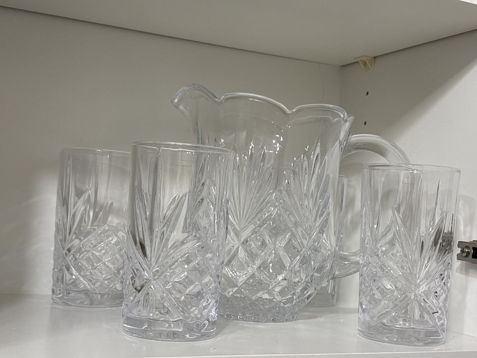 Godinger Pitcher and Glasses Drink Bar Set - Includes Pitcher Carafe and 4 Old Fashioned Glasses, Dublin Collection customer photo 2