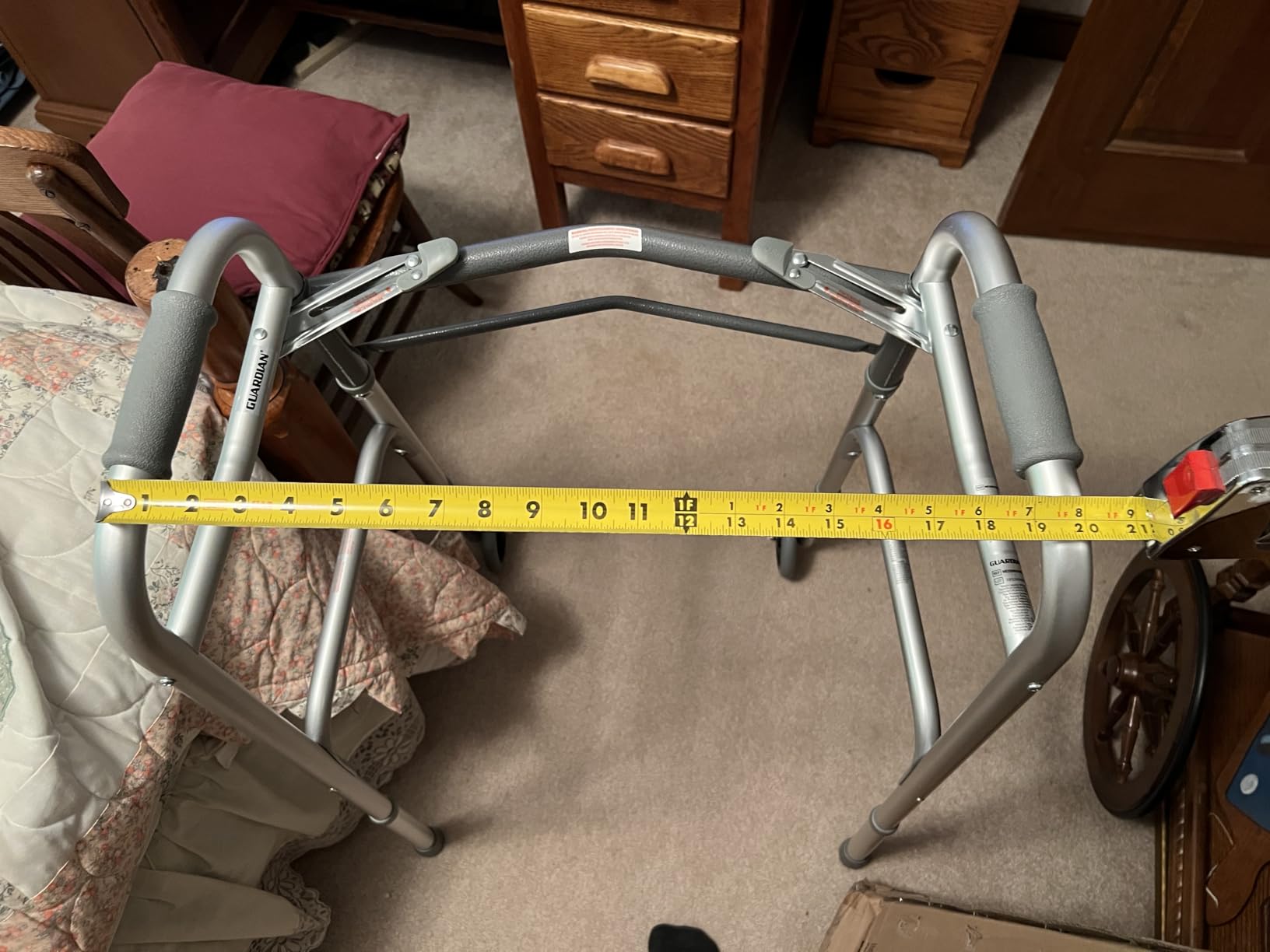 Medline Lightweight Two Button Folding Walker with 5
