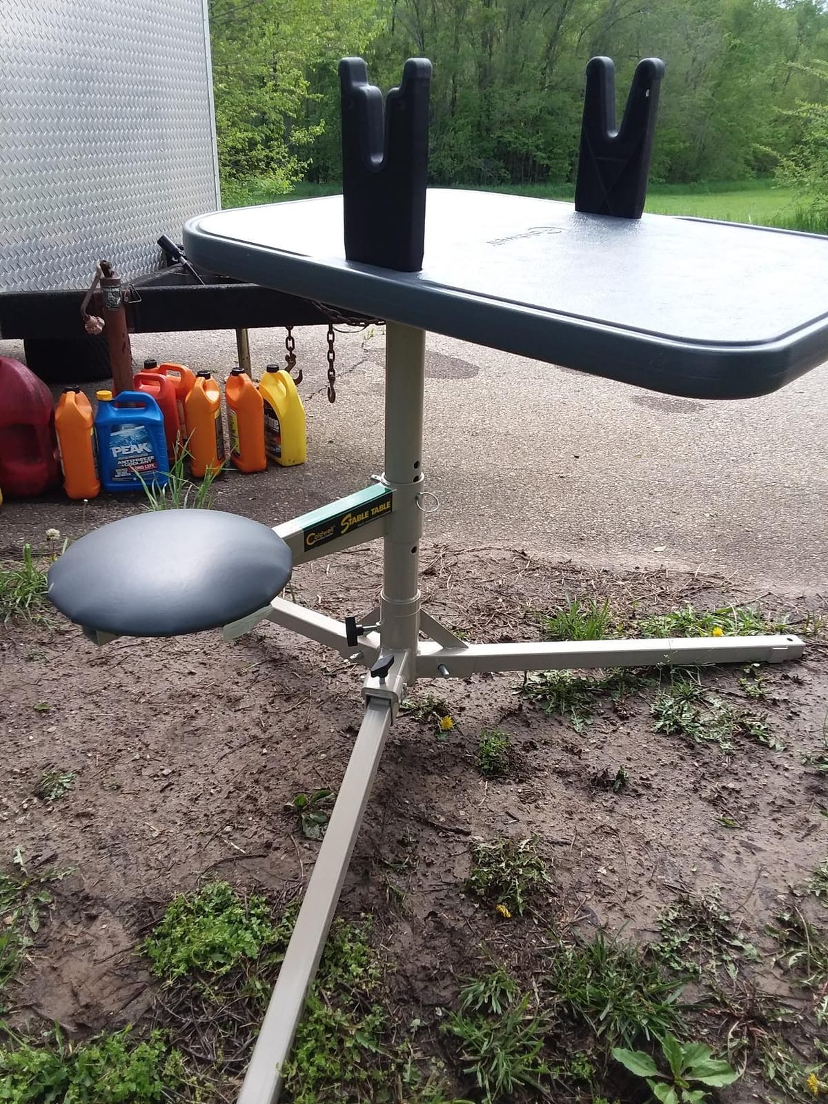 Caldwell Stable Table Shooting Bench, Tripod Frame | Adjustable Leg Angle & Seat Height, 360-Degree Rotating, All-Weather, Ambidextrous, Steel customer photo 1