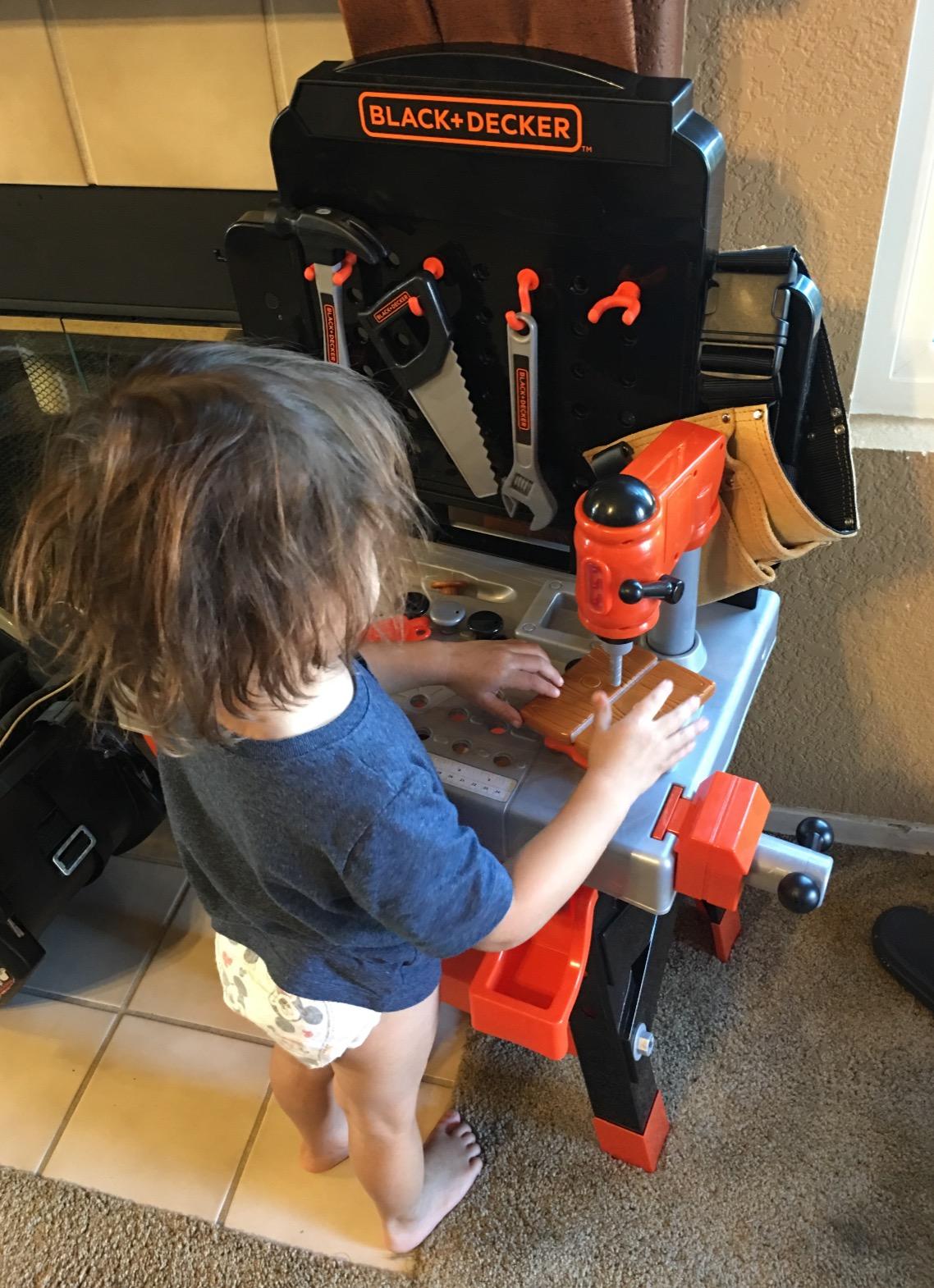 JAKKS Pacific Black+Decker Kids Workbench - Power Tools Workshop - Build Your Own Toy Tool Box - 75 Realistic Toy Tools and Accessories customer photo 2