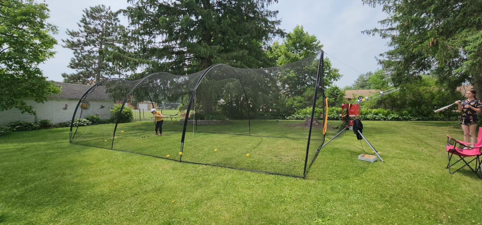 HEATER Sports PowerAlley Baseball & Softball Batting Cage Net & Frame - Heavy-Duty Net with Built-in Pitching Machine Harness for Safety (Machine Not Included) | Ideal for Batting Practice & Training customer photo 1