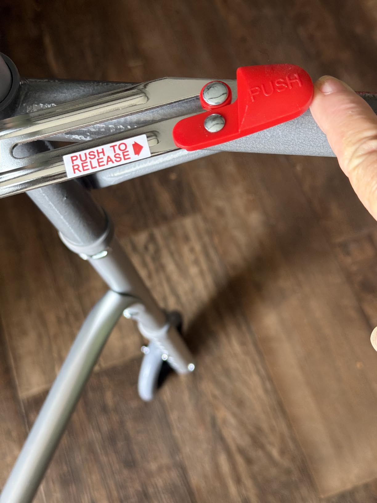 Drive Medical Two-Button Folding Walker With Wheels - Lightweight Rolling Mobility Support - Adjustable Height - Dual Push-Button Operation - 5 Inch Front Wheels - Durable Aluminum - Silver customer photo 2
