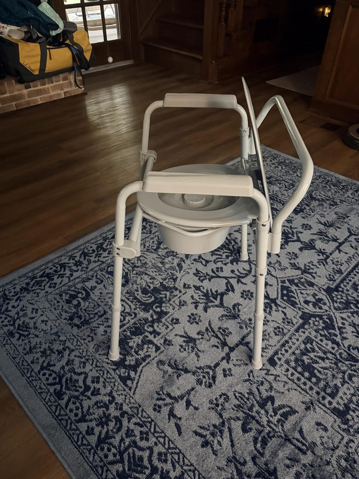 Drive Medical Folding Steel Bedside Commode Chair - Portable 3-in-1 Toilet Solution - Adjustable Height - 7.5 Qt Bucket Included - Durable Powder-Coated Steel Frame - Supports up to 350 Lb customer photo 2