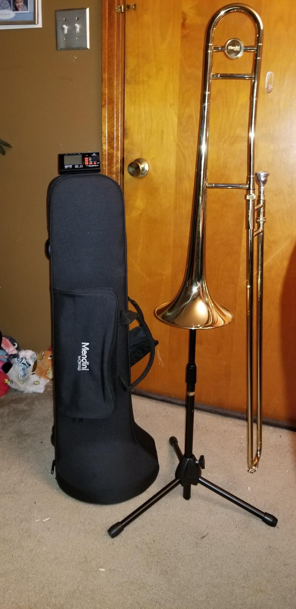 Mendini by Cecilio Brass Plated Bb Tenor Slide Trombone Kit - Gold customer photo 2