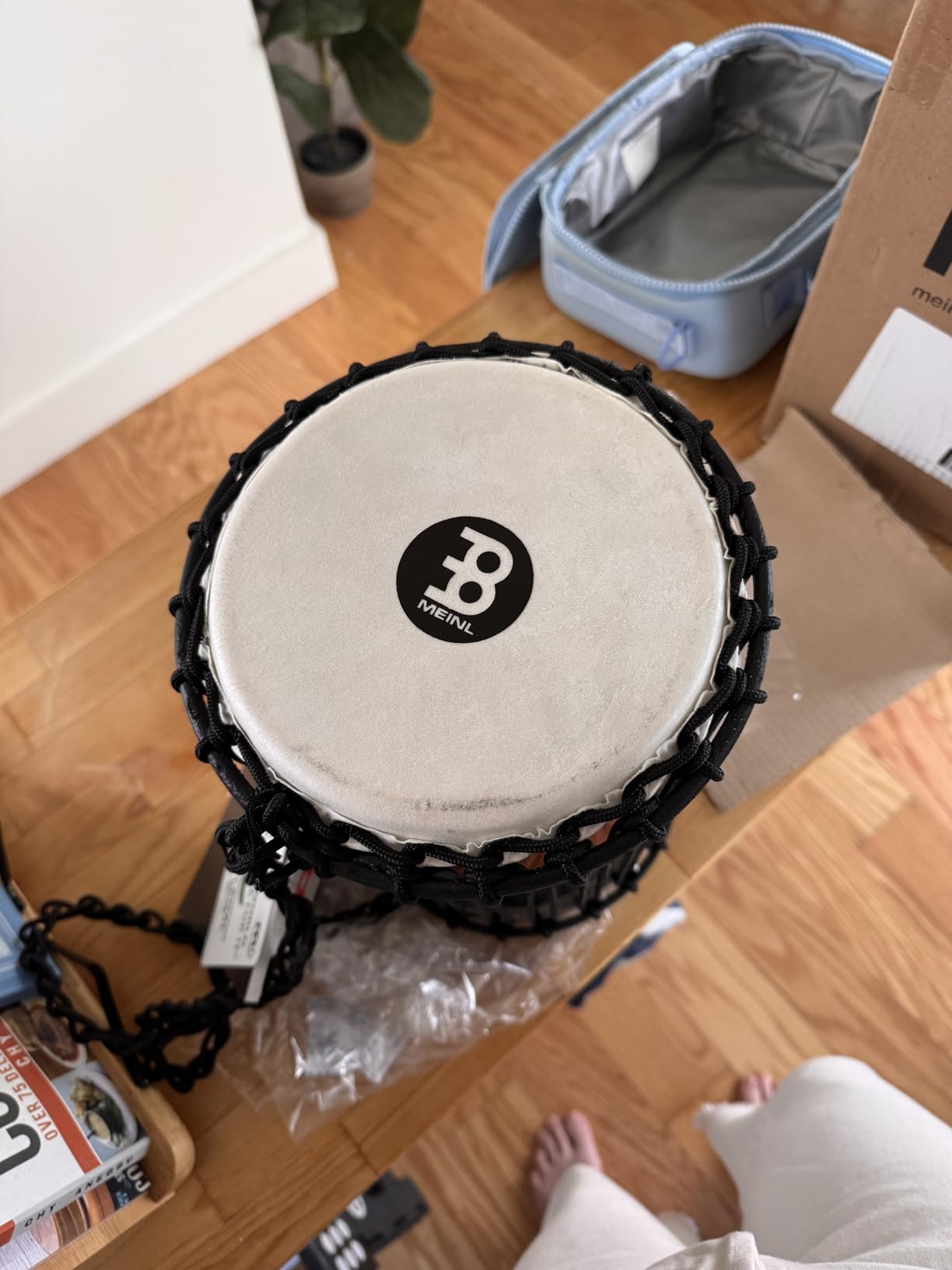 Meinl African Talking Drum with Mahogany Wood Shell and Wooden Beater - NOT MADE IN CHINA - Medium Size Goat Skin Heads, 2-YEAR WARRANTY (ATD-M) customer photo 2