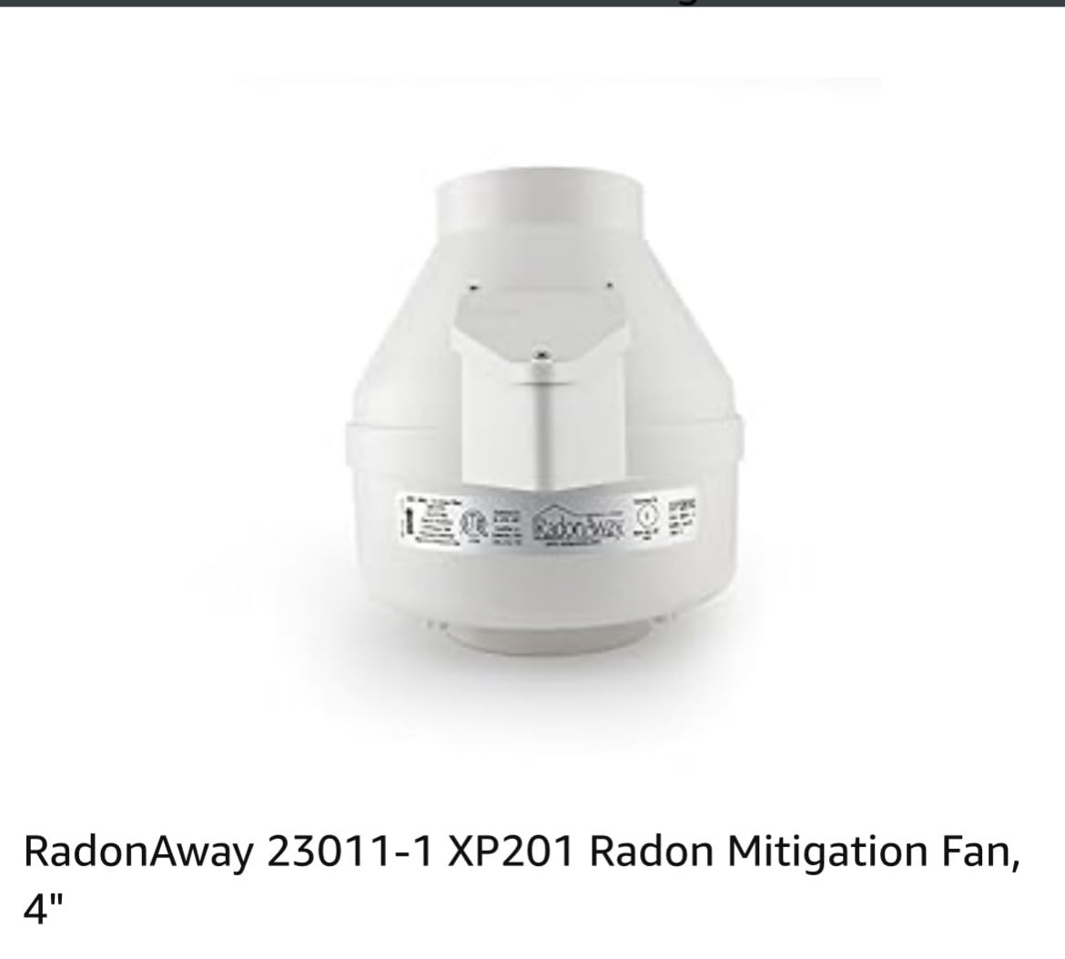 RadonAway 23011-1 XP201 Radon Mitigation Fan, 4