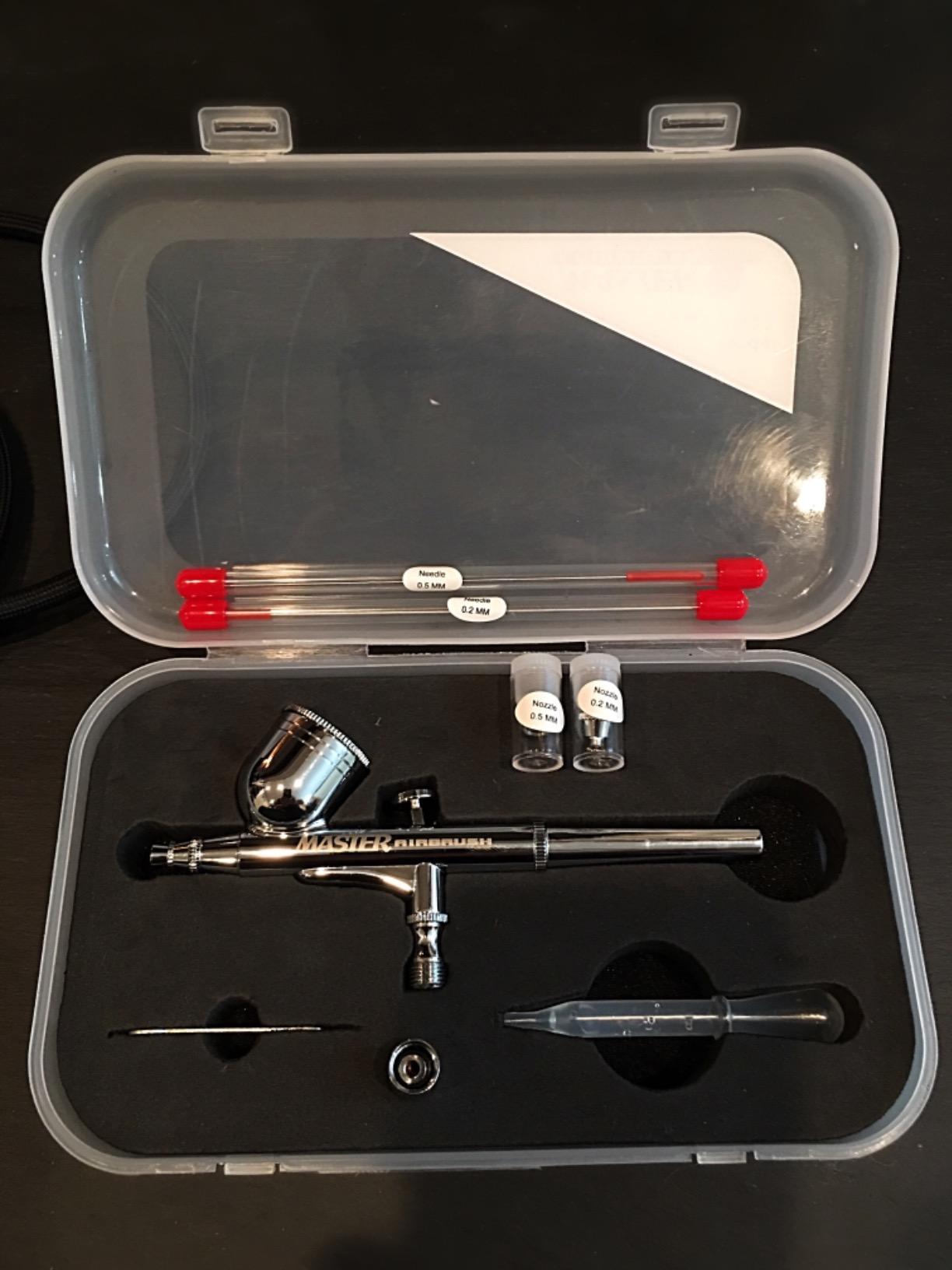 Master Airbrush Cool Runner II Dual Fan Airbrush and Compressor Kit with Gravity Air Brush with 3 Tips (0.2, 0.3 & 0.5mm Nozzle Tip), Compressor with Tank - Air Brush Kit for Beginners & Professionals customer photo 1