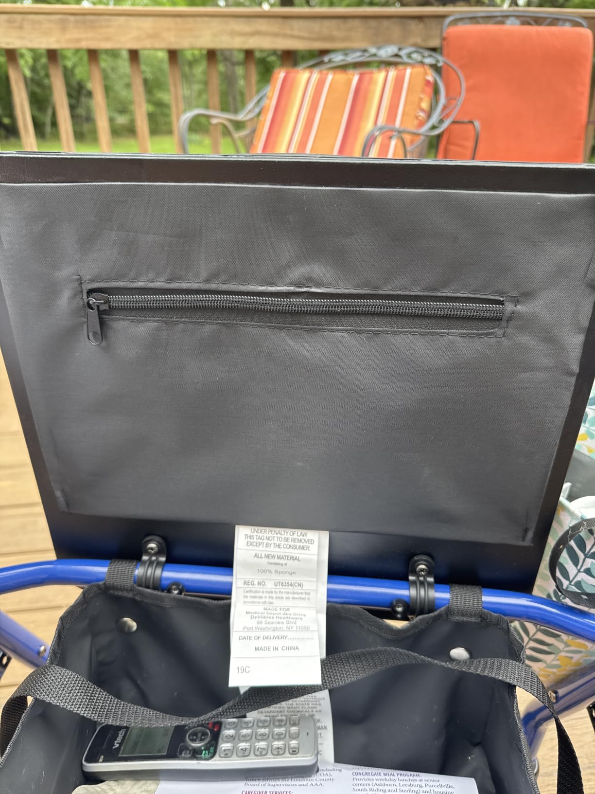 Drive Medical Aluminum Rollator Walker - Fold Up - Padded Seat - 6 Inch Wheels - Lightweight Portable Design - Indoor Outdoor Mobility Aid - Blue customer photo 1