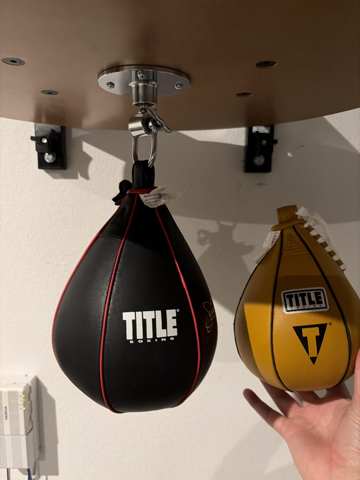 TITLE Boxing Gyro Balanced Leather Speed Bag: Speed Bag for Boxing, Speedbag, Speed Bags, Boxing Speed Bag, Title Speed Bag, Boxing Bag, Boxing Equipment, Punching Bag customer photo 1