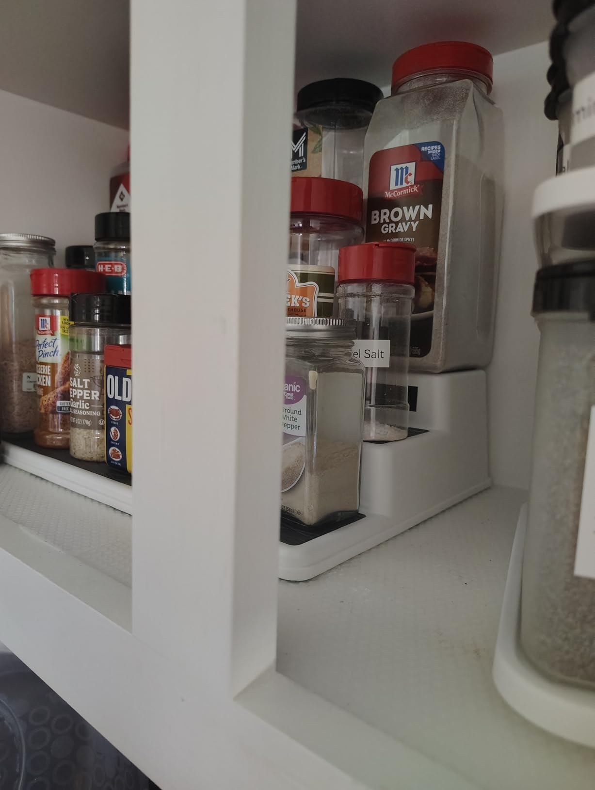 Copco 3-Tier Spice Rack Organizer for Cabinet - 15 Inch Non-Skid Pantry Organizer and Storage Shelf for Spices, Canned Goods, Seasonings - White and Gray Kitchen Cabinet Organizer customer photo 2
