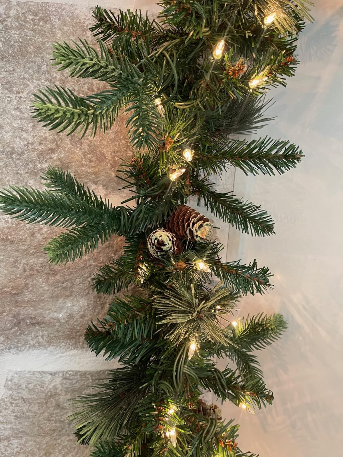 National Tree Company 9ft Pre-Lit Carolina Pine Christmas Garland | 100 Clear Lights, 240 Tips, Artificial Christmas Decoration With Pinecones, Green customer photo 1