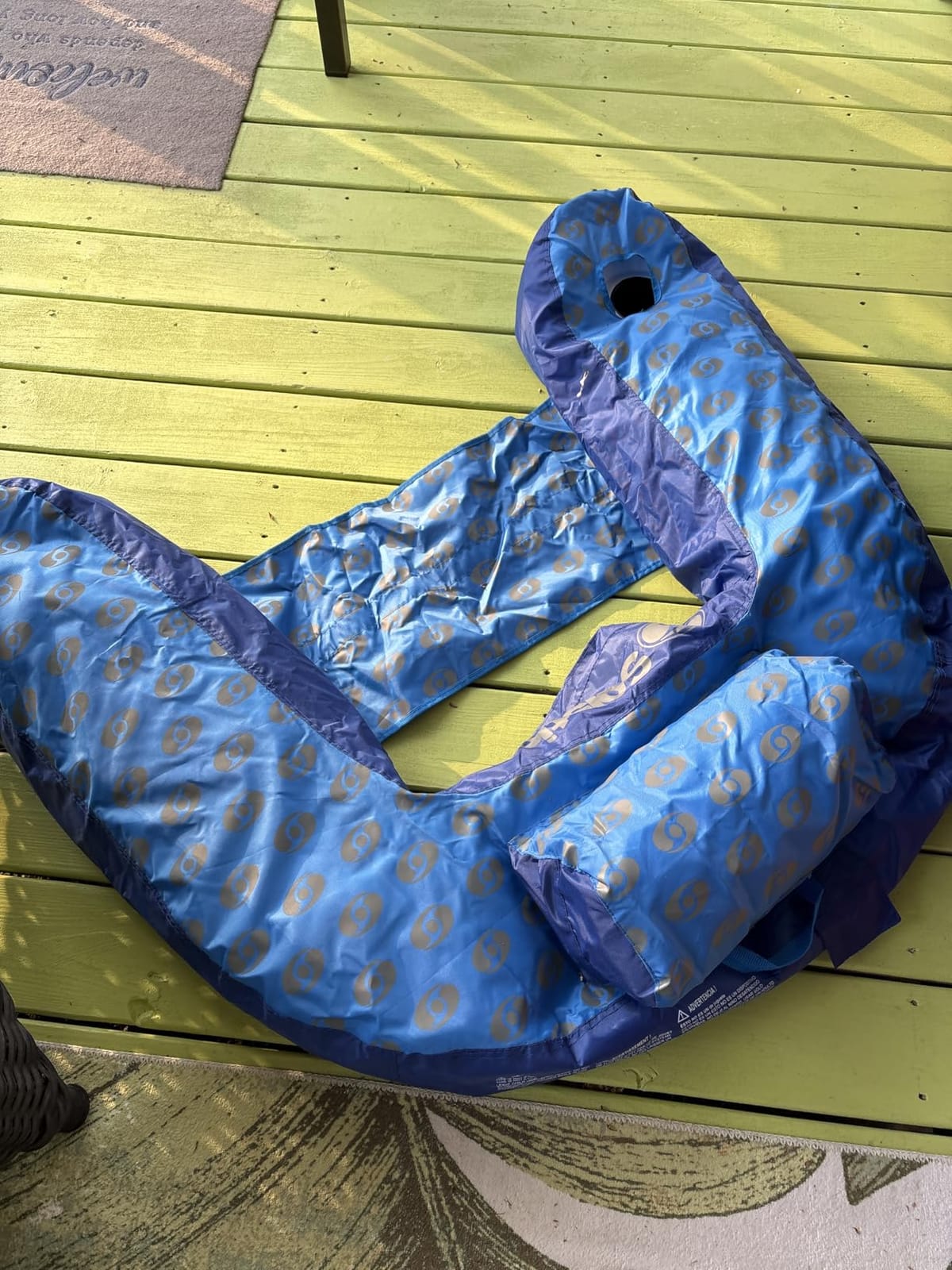 SWIMLINE Original Fabric Covered Inflatable Pool Lounger | with Comfortable Sling Seat, Back Rest, and Built in Cup Holder | for Pool, Beach, Lake, and More customer photo 1