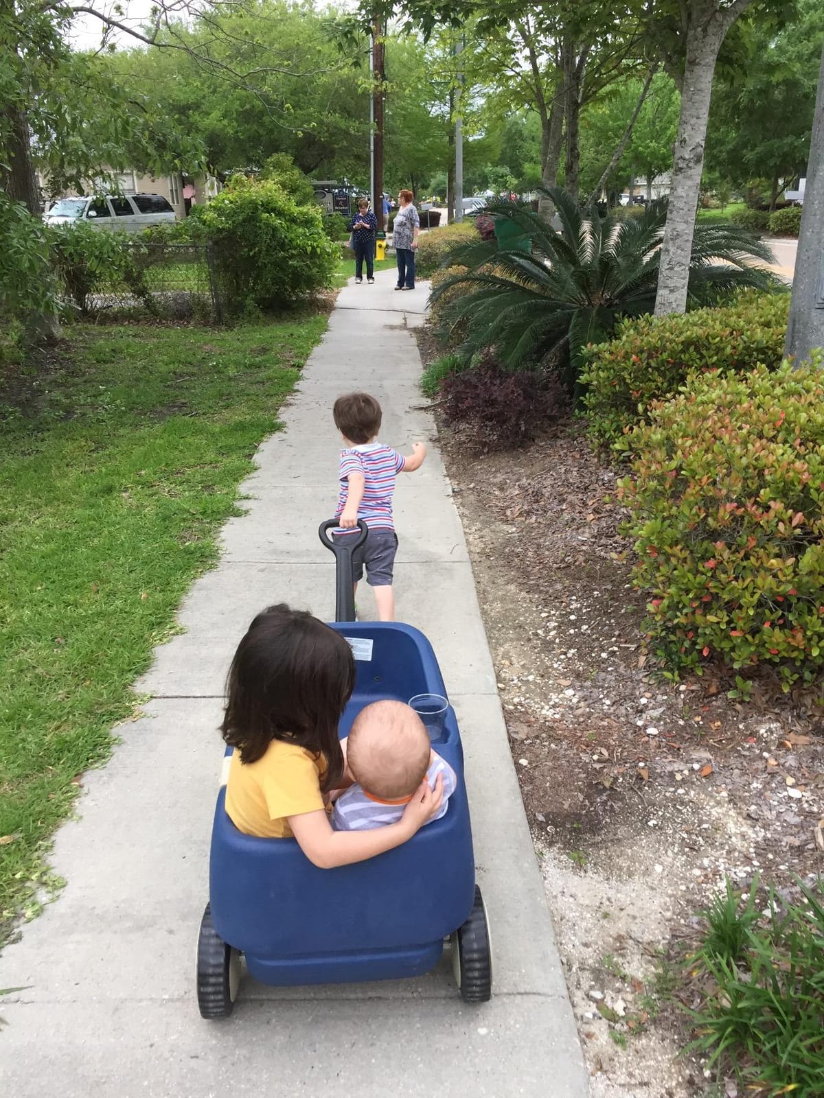 Step2 Wagon for Two Plus, Kids Ride On Toy, Stroller Substitute, Includes Seat Belts, Made of Durable Plastic, Max Weight 75 lbs., For Toddlers 1.5-5 Years Old, Denim Blue customer photo 2