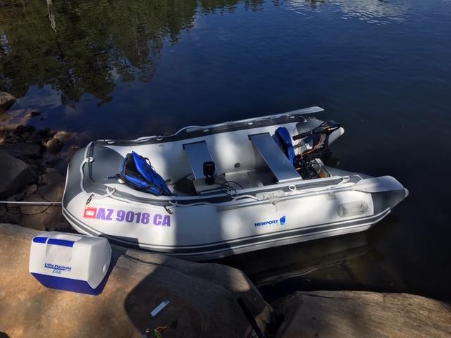 Newport 12ft 6in Catalina Inflatable Dinghy Boat Transom Sport Tender - 6 Person - 20 Horsepower USCG Rated, White/Gray customer photo 1