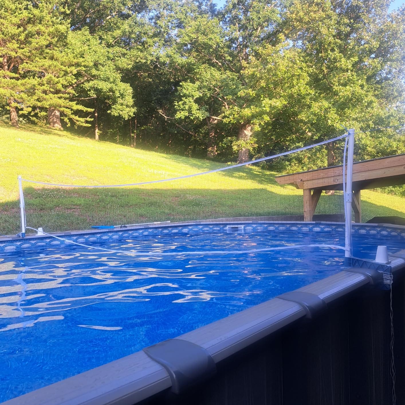 Poolmaster 72786 Above-Ground Pool Water Volleyball and Badminton Pool Game with Bracket Mounts White 16-Feet customer photo 1