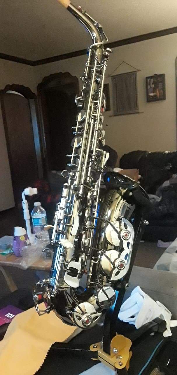 Mendini By Cecilio Eb Alto Saxophone Kit for Beginner - Black Silver customer photo 2