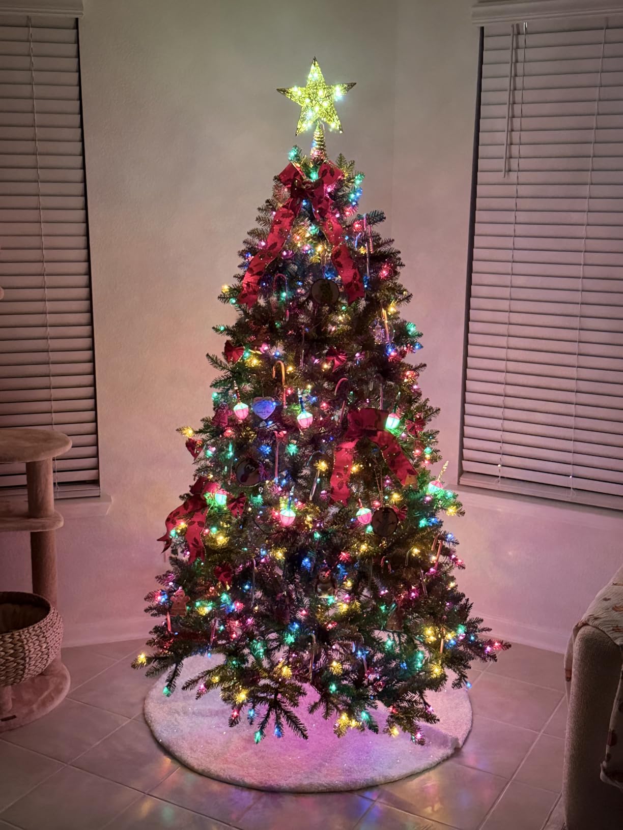 National Tree Company 6.5ft Pre-Lit Dunhill Fir Full Christmas Tree | 650 Multicolor Lights, 1,838 Tips, Includes Stand, Artificial, Green customer photo 1