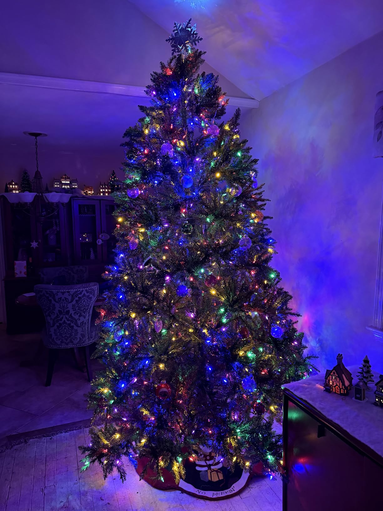 National Tree Company 7.5ft Pre-Lit Dunhill Fir Artificial Christmas Tree | 700 LED Lights, 10 Light Functions, 2,514 Tips, Foot Pedal, Includes Stand, Green customer photo 1