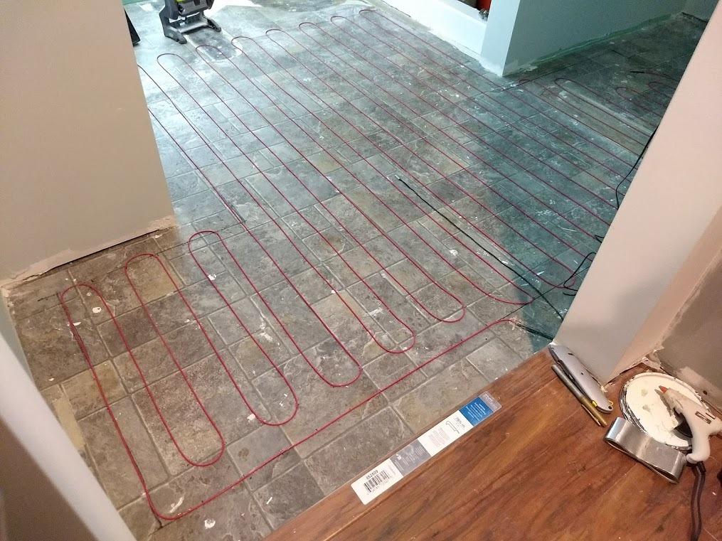 15 Sqft Electric Radiant Floor Heating Cable Kit - 120V Heated Tile Floor System with UWG5 Programmable Thermostat, Sensor, Installation Monitor & 25 Year Warranty, Made in the USA customer photo 1