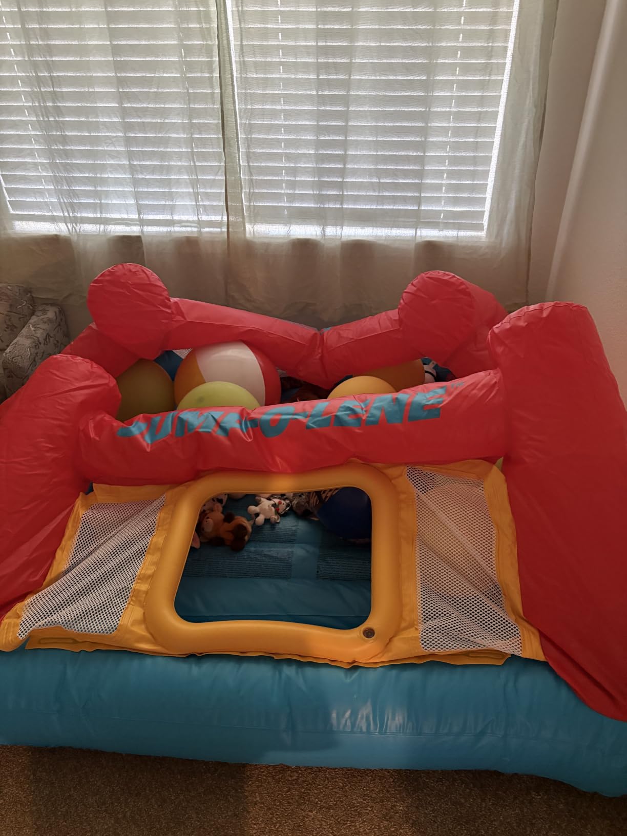 INTEX Jump-O-Lene Inflatable Trampoline Bounce House for Kids Ages 3-6 | 48260EP - Blow Up Play Center with Crawl-Thru Door and Net for Indoor & Outdoor Use customer photo 1