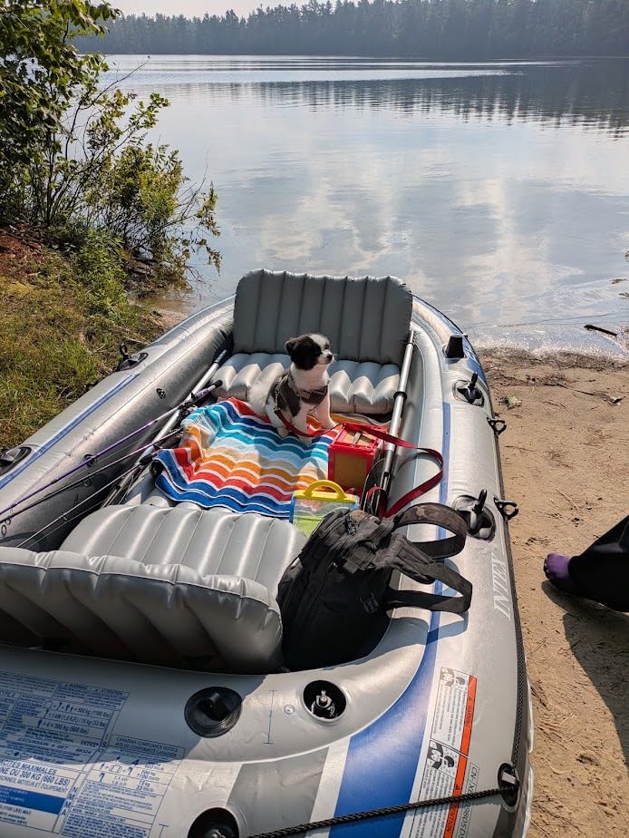 Intex 68324EP Excursion 4 Inflatable Boat Set: Includes Deluxe 54in Boat Oars and High-Output Pump - Adjustable Seats with Backrest - Fishing Rod Holders - 4-Person - 1100lb Weight Capacity customer photo 1