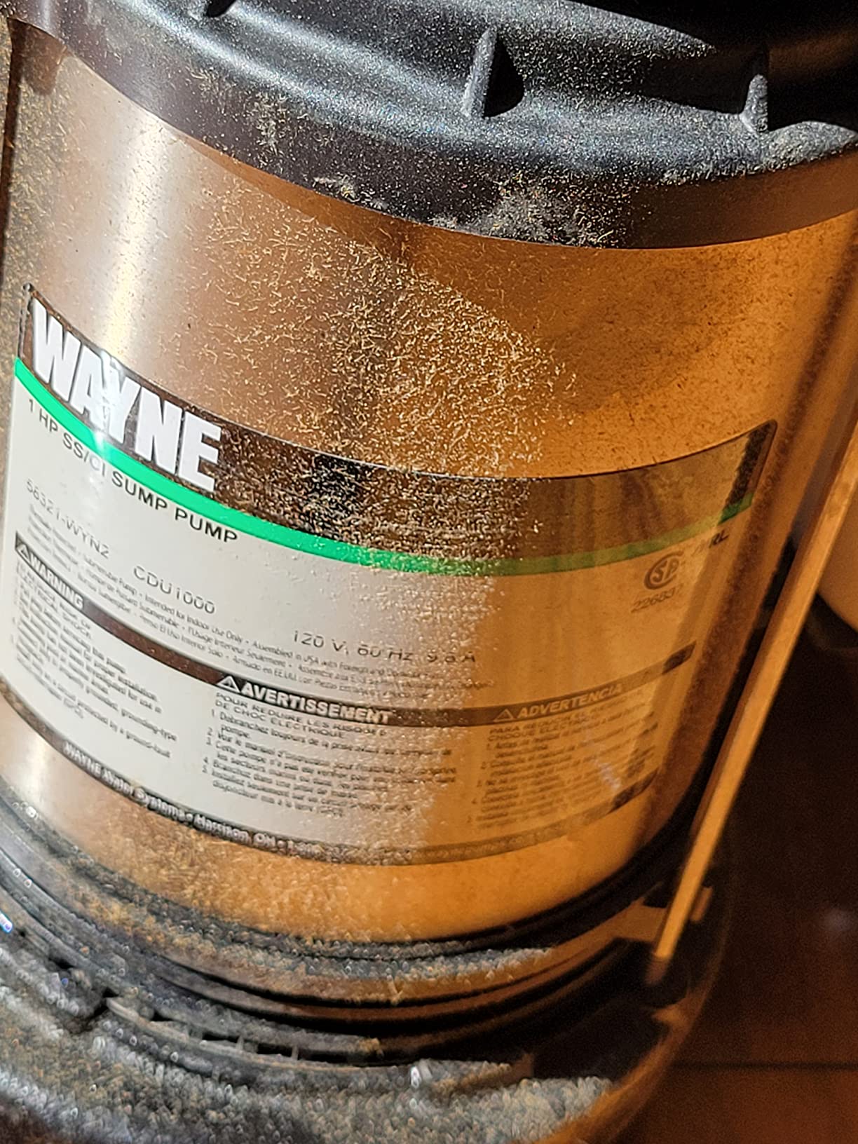 WAYNE CDU1000 1 HP Submersible Sump Pump - Cast Iron & Stainless Steel, Integrated Vertical Float Switch, 6,100 GPH, 5-Year Warranty, Assembled in USA customer photo 1