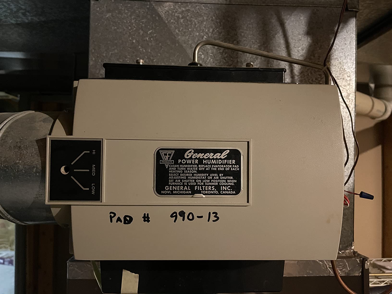 GeneralAire 1042LH Legacy Humidifier, 24V, Furnace Mount Bypass Type customer photo 2
