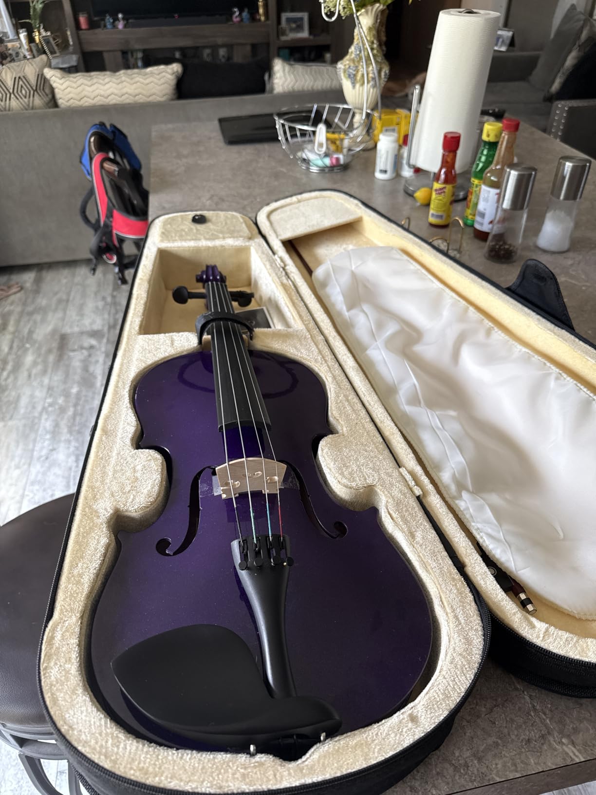 Mendini by Cecilio 14 Inch Solid Wood Acoustic Viola Set, Natural Varnish | Hand Carved Acoustic Viola Kit with Hard Case, Bow, Rosin, Viola Bridge, Extra Viola Strings for Beginners customer photo 2